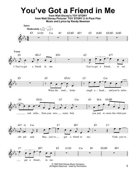 You Ve Got A Friend In Me From Toy Story By Randy Newman Sheet Music