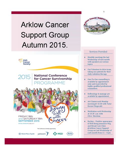 Arklow Cancer Support Group Autumn 2015 1