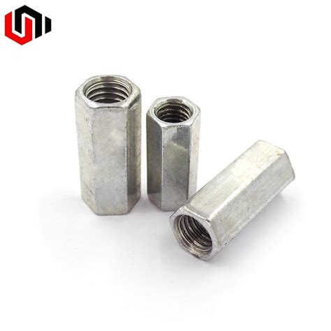 Manufacture Zinc Plated DIN6334 Hexagon Coupling Long Nut Carbon Steel