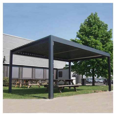 Outdoor Waterproof Aluminum Deck Patio Cover Electric Opening Louver