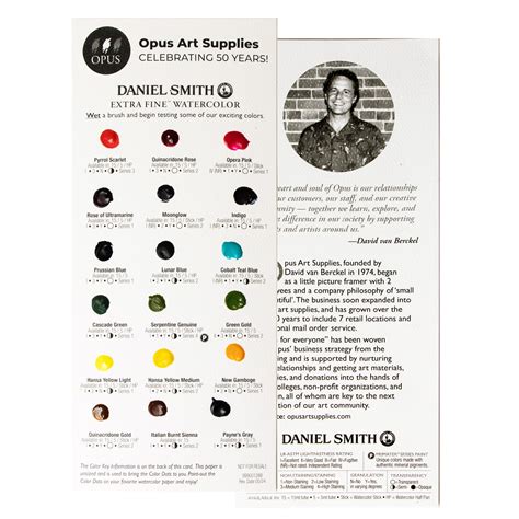Daniel Smith Extra Fine Watercolour Dot Card - DvB 50th Anniversary (G