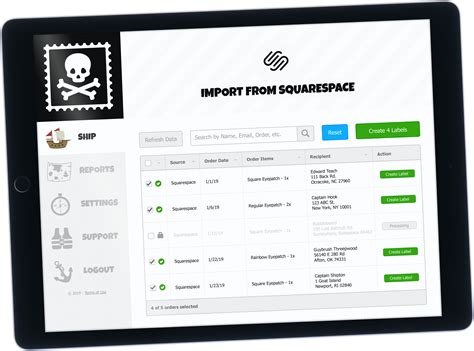 Free Squarespace shipping software | Pirate Ship