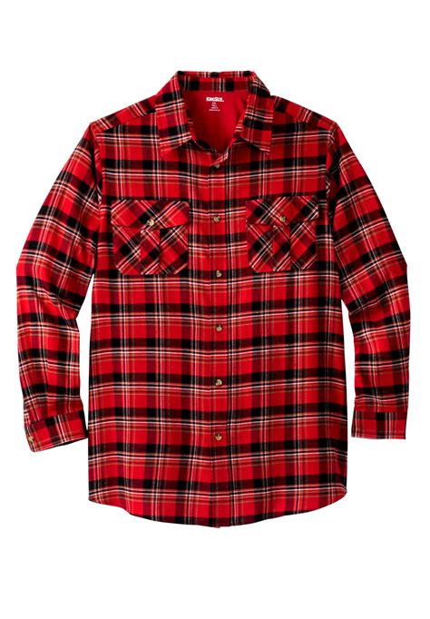 Kingsize Men S Big Tall Plaid Flannel Shirt Walmart