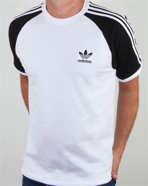 Adidas Originals 3 Stripes T Shirt White Black Mens T Shirt 3 Stripes