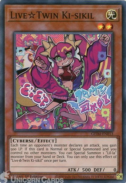 Geim En013 Livetwin Ki Sikil Super Rare 1st Edition Mint Yugioh Card