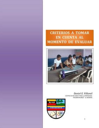 Criterios A Tomar En Cuenta Al Momento De Evaluar Pdf