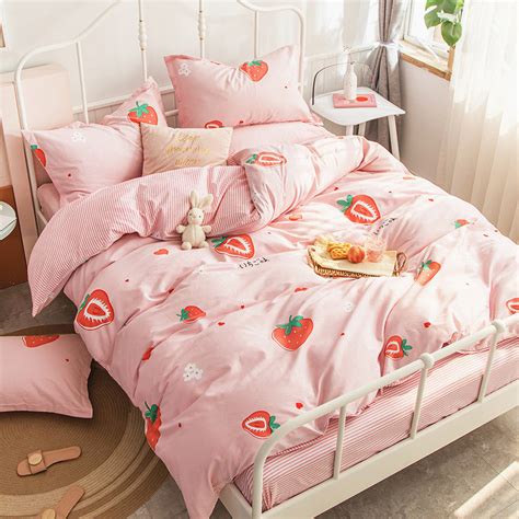 Cute Strawberry Bedding Set Jk2530 Juvkawaii