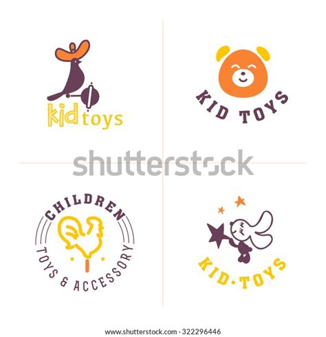 hand drawn collection baby logo kids stock illustration