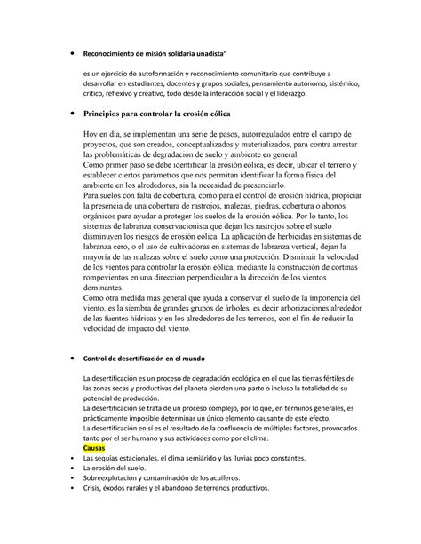 individual tarea 1 Reconocimiento de misión solidaria unadista es un