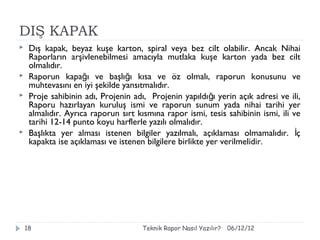 Teknik Rapor Nas L Yaz L R Ppt