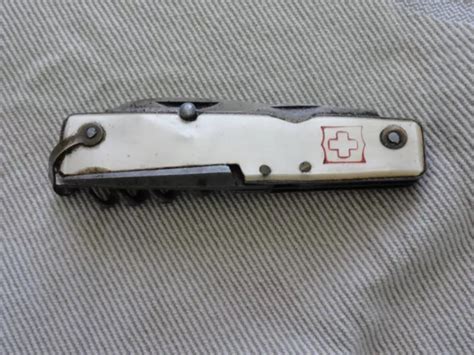 Ancien Couteau Suisse Pradel Croix Suisse Old Knife Eur