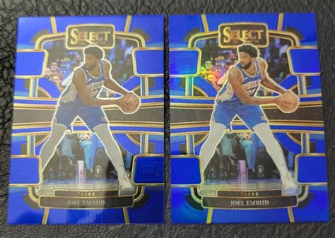 Joel Embiid Select Concourse Bleu Argent Insert Et Base Phi