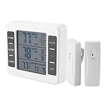 Fridge Thermometer Wireless Digital Audible Alarm Freezer Temperature