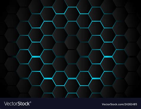 Abstract black hexagon pattern on light blue Vector Image