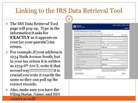 Use The Irs Data Retrieval Tool In The Fafsa To Transfer Your Tax