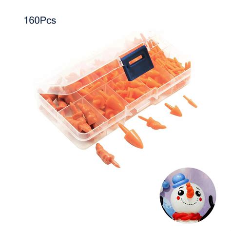 160x Snowman Miniature Carrot Noses Snowmen Nose Realistic Orange For