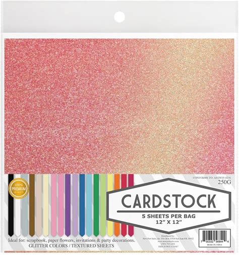 Amazon Irdecent Glitter Crafting Cardstock 13 Color Choices