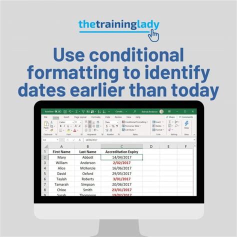 Use Conditional Formatting To Identify Dates Older Than Today