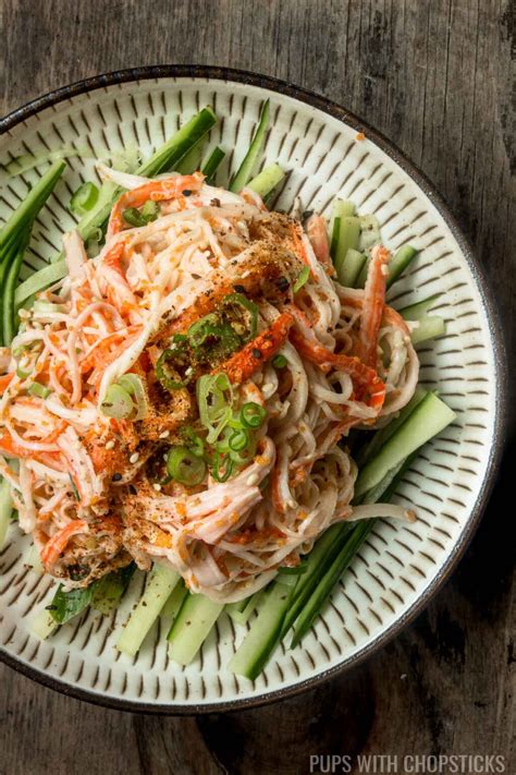 Kani Salad Recipe Japanese Crab Salad Pups With Chopsticks