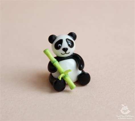 Miniature Panda Bear Made Of Polymer Clay For Dolls And Doll Etsy