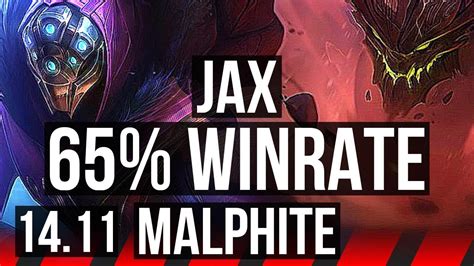 Jax Vs Malphite Top 7 Solo Kills 14 2 8 65 Winrate Legendary