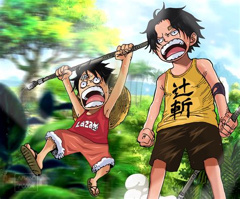 One Piece Brotherhood Luffy and Ace Child Colors by Amanomoon on DeviantArt