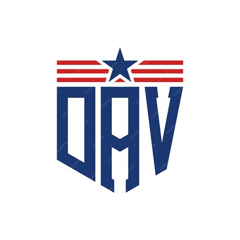 Premium Vector | Patriotic DAV Logo with Star and American Flag Straps ...