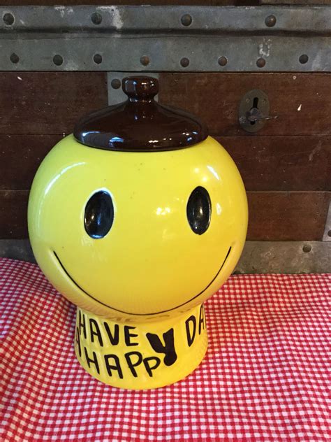 Vintage 1970s Smiley Face Mccoy Cookie Jar By Squirecollectibles On Etsy Mccoy Cookie Jars