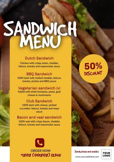 Mod Les De Prospectus Gratuits De Sandwiches