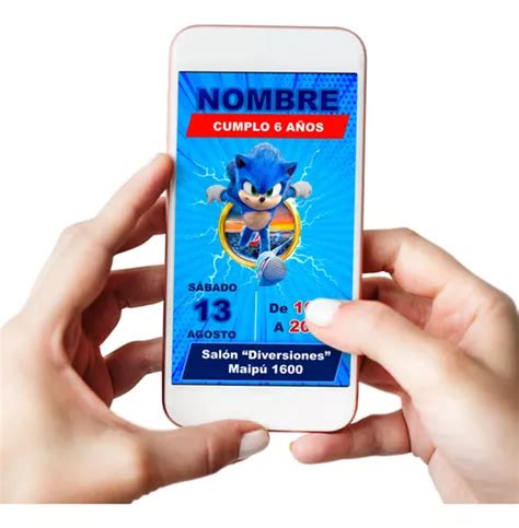 Invitación Tarjeta Digital Personalizada Sonic