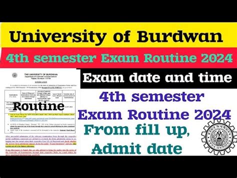 4th Semester Exam Routine 2024 Burdwan University Exam Routine From