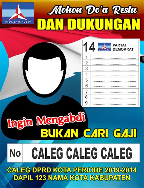 Unduh desain banner Caleg Parpol Demokrat file Cdr bisa diedit | Desain ...