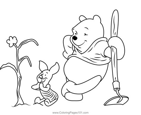 Winne The Pooh Valentine Coloring Pages