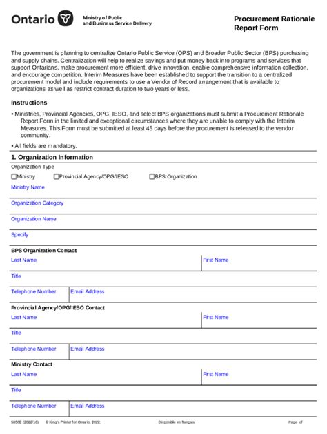 Fillable Online Procurement Rationale Report Form Procurement