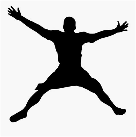 Jump Clipart Happy Man Jumping Silhouette Png Free Transparent