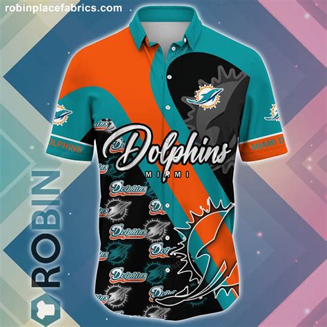 Miami Dolphins NFL Short Sleeve Button Down Shirt - RobinPlaceFabrics