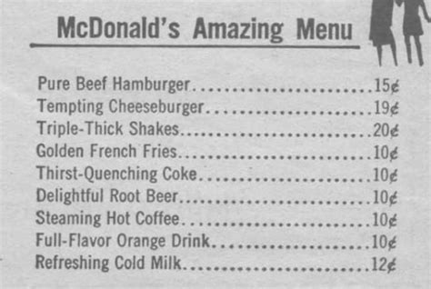 Mcdonalds Original Menu In 1940 Mcdonalds Mcdonalds Restaurant