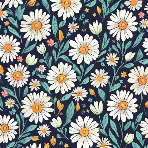 Premium Vector Daisies On A Green Background