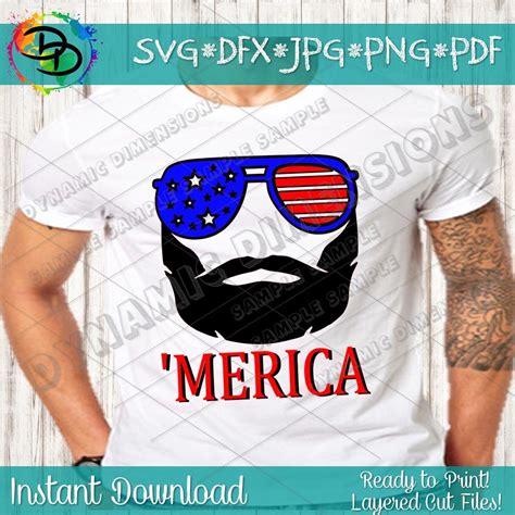 4th Of July Svg Merica Svg Beard Svg Merican Svg Merican Svg Gru