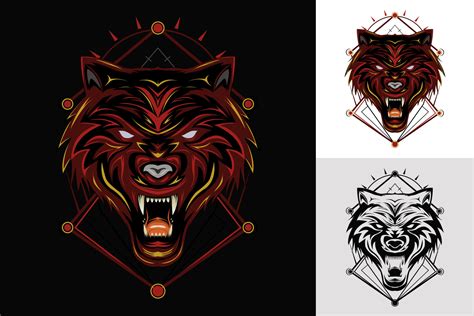 Red wolf logo, wolves vector, head wolf illustration for t shirt, wall ...