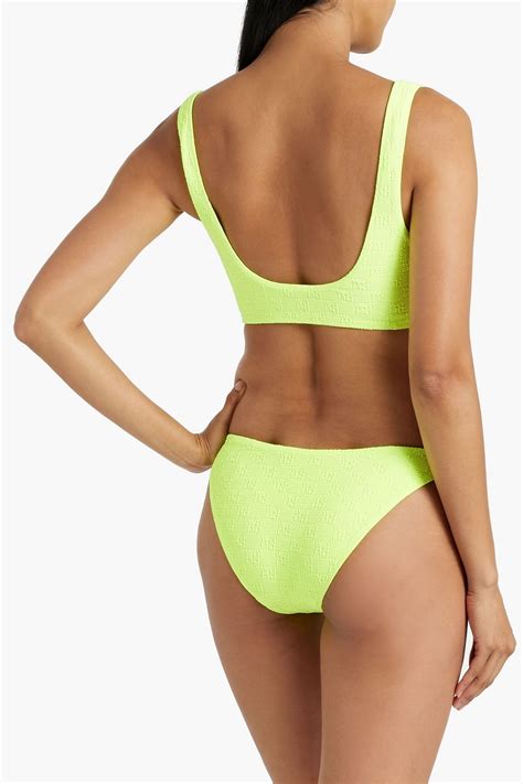 Alexanderwang T Neon Stretch Jacquard Mid Rise Bikini Briefs The Outnet