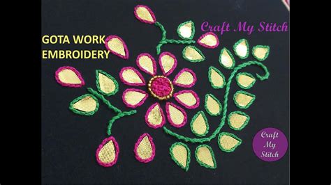 Gota Work Embroidery Gota Patti Hand Embroidery Youtube