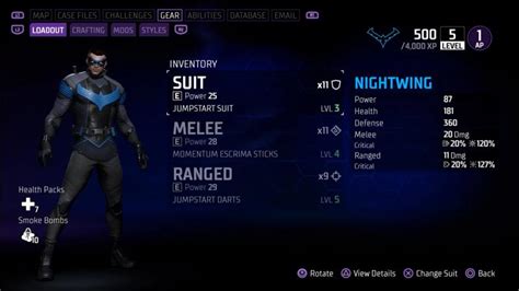 Nightwing Weapons Gear