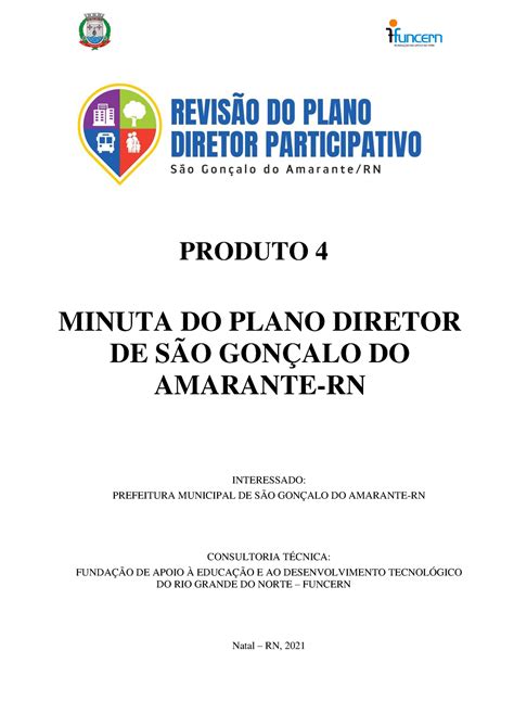 Minuta Do Plano Diretor De S O Gon Alo Do Amarante Produto Minuta