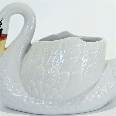 Ceramic Swan Planter Etsy