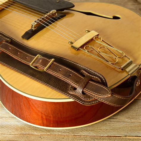 Pinegrove Leather Gs56 Conway Guitar Strap Brown Full Grained Etsy