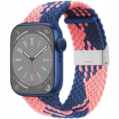 Flätat Elastiskt Armband Apple Watch 8 45mm Blue Powder