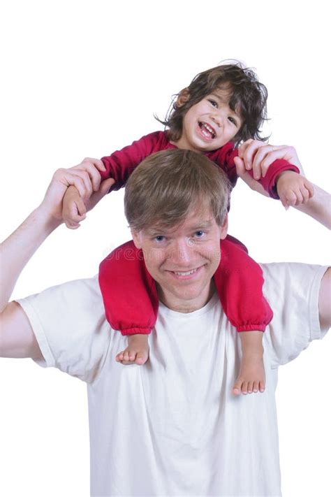 Father Carrying Son On His Shoulders Picture Image 4961622