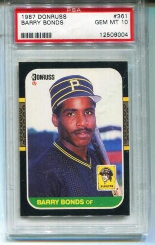 Donruss Barry Bonds Rookie Card Psa Gem Mint Pirates