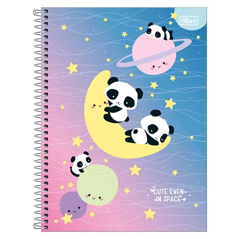 Caderno Mat Rias Pandinhas Folhas Papel Picado Papelaria